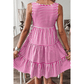 Jezzie Pink Stripe U Neck Sleeveless Loose Fit Mini Dress