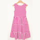Jezzie Pink Stripe U Neck Sleeveless Loose Fit Mini Dress
