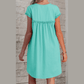 Jaiden Mint Frilled Trim Crew Neck Loose Fit Mini Dress