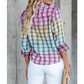 Gemma Multicolor Tie Dye Plaid Button Up Shirt