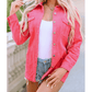 Dalla Pink Buttoned Flap Pocket Corduroy Jacket