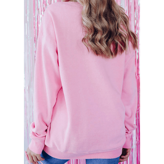 Pink Merry Every Thing Glitter Slogan Sweatshirt