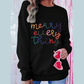 Black Merry Every Thing Glitter Slogan Sweatshirt