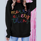 Black Merry Every Thing Glitter Slogan Sweatshirt