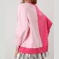Pink Color Block Sequined Cowgirl Boots Graphic Sweatshirt