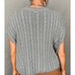 REDUCED!!!  Chelsea Grey Crew Neck Cable Knit Short Sleeve Sweater  REDUCED!!!