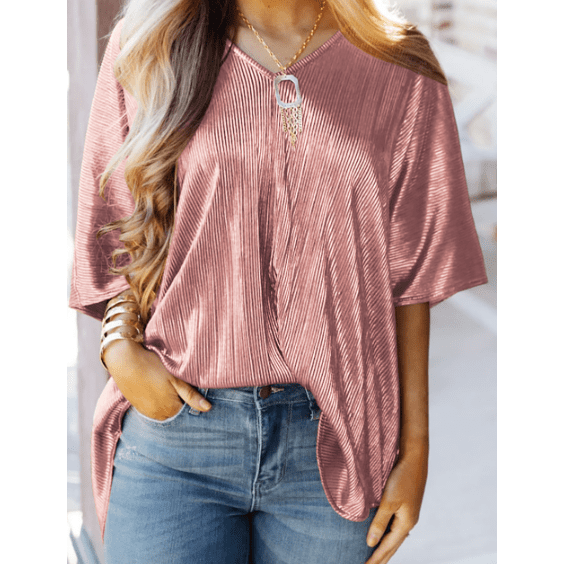 DESTASH Sloane Pink Copper Textured Oversize Foil T-Shirt