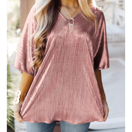 DESTASH Sloane Pink Copper Textured Oversize Foil T-Shirt