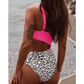 Rosie Leopard Patchwork Asymmetric Cutout One Piece Swimsuit