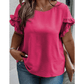 REDUCED!!!Shanae Bright Pink Ruffled Short Sleeve PLUS SIZE Top  REDUCED!!!