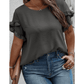 Shanae Charcoal Grey Ruffled Short Sleeve PLUS SIZE Top