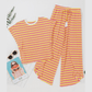 REDUCED!!!  Kinslee Yellow Stripe Rainbow Tee Tasseled String Wide Leg Pants Set  REDUCED!!!