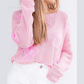 Magdalene Light Pink Big Flower Hollowed Knit Drop Shoulder Sweater