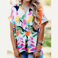 Graciella Multicolour Abstract Leafy Print Short Sleeve Shirt