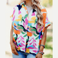 Graciella Multicolour Abstract Leafy Print Short Sleeve Shirt