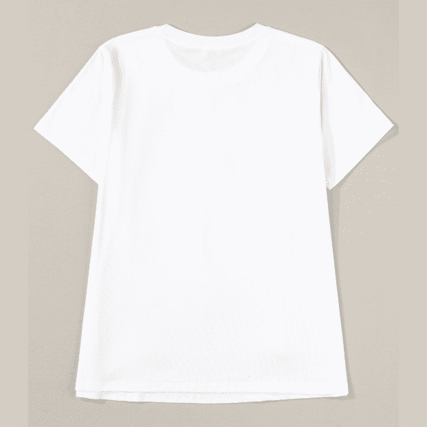 Sylvie White Flower Applique Round Neck T-shirt