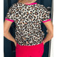 Wandella Contrast Trim Leopard Print T Shirt