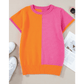 REDUCED!!!  Maisy Flamingo 2-Tone Color Block Knit Cap Sleeve Sweater. REDUCED!!!