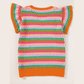REDUCED!!!  Lisa Orange Multi Flutter Sleeve Knitted Sweater Top  REDUCED!!!
