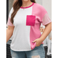 Shermaine Peach Blossom Colorblock Patchwork PLUS SIZE T-shirt