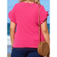 Kitta Bright Pink Ruffled Short Sleeve PLUS SIZE Top