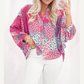 Dorinda Floral Allover Print Buttoned V Neck Oversized Shirt