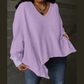 Georga Orchid Petal PLUS SIZE Waffle Knit Exposed Seam Flowy Top