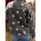 Loray Black Star Snakeskin Printed Patchwork Denim Jacket