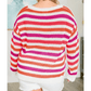 Ryland Pink Stripe V Neck Drop Shoulder PLUS SIZE Sweater