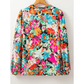 Gilda Multicolour Floral Print Bubble Sleeve V Neck Ruffled Blouse