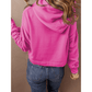 Valeria Sachet Pink Solid Drop Shoulder Drawstring Cropped Hoodie