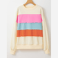 Tonisha Colorblock Patchwork Crewneck Drop Shoulder Sweatshirt