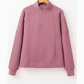 Tatum Mauve Zipped Neck Pullover Drop Shoulder Sweatshirt