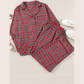 Skye Red Plaid Printed Shirt and Pants PLUS Size Lounge Set