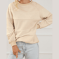 Salma Oatmeal Contrast 2-tone Patchwork Raglan Sleeve Sweatshirt