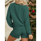 Evergreen Corded MERRY Graphic Long Sleeve Top and Shorts Set