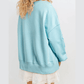 Thelma Blue Sequined Bowknot Drop Shoulder Oversized Sweatshirt