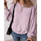 Venice Orchid Petal Exposed Seam Batwing Sleeve Drop Shoulder Sweatshirt