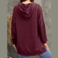 Anessa Wine Waffle Knit Fleece Lined High Low Oversized Hoodie