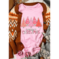 Pink Rhinestone Merry CHRISTMAS Christmas Tree Graphic Sweatshirt