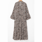 Neena Leopard Print Tiered Wide Sleeve Maxi Dress