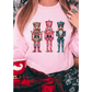 Pink Shimmer Nutcracker Graphic Christmas Pullover Sweatshirt