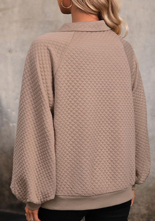 Corbin Collared Neck Buttoned Sweatshirt with Pocket