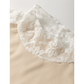 Deema Beige Floral Lace Patchwork Long Sleeve High Neck Slim Top