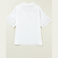 SALE!!!  Floralina White Crinkled Lace Sleeve Collared V Neck Blouse  SALE!!!