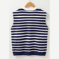Cherish Blue Stripe Knitted Bow Decor Sweater