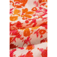 REDUCED!!!  Gabriella Orange Floral Print Ruffled Short Puff Sleeve Split Neck Blouse  REDUCED!!!