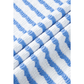 Kitzi Sky Blue Stripe Knitted Short Sleeve Top and Drawstring Shorts Set