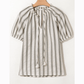 REDUCED!!!  Mavis Grey Stripe Frilled Tie Neck Short Sleeve Blouse  REDUCED!!!