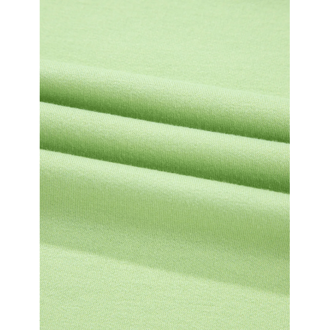 Meshelle Meadow Mist Green Solid Loose V Neck Half Sleeve Tee and Shorts
